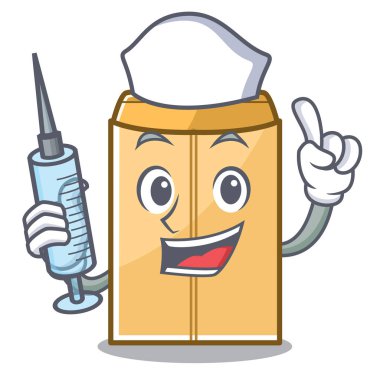 Hemşire karikatür zarf postacı çantada