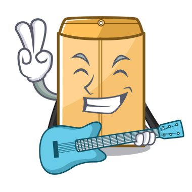 Maskot dolabında gitar zarfı postacısıyla.
