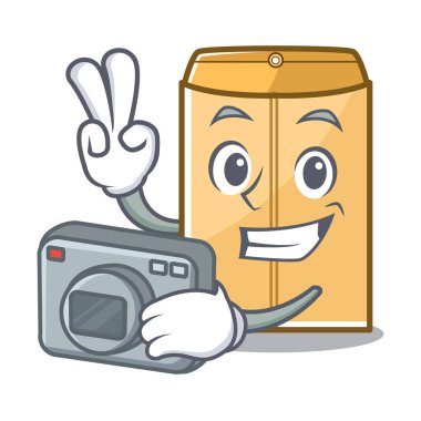 Maskot dolabında Fotoğrafçı zarf postacı