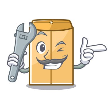 Karikatür izole Mekanik postacı zarf