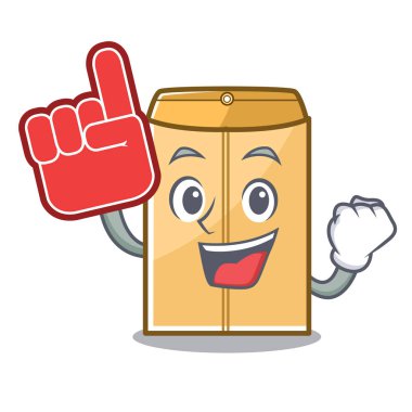 Karikatür izole köpük parmak postacı zarf