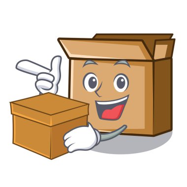 Karakter şeklinde bir kutu kartonla