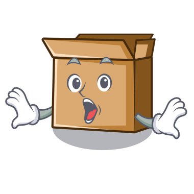 Sürpriz karton maskot ile izole