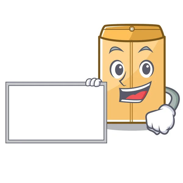 With board mailer envelope in the character shape — Stock Vector