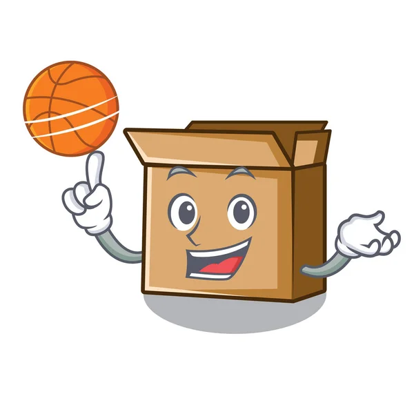 With basketball cardboard is placed above cartoon table — 스톡 벡터