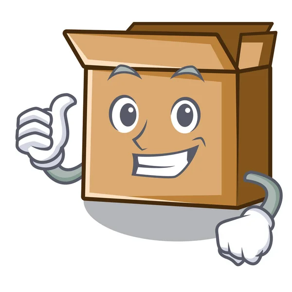Thumbs up cardboard in the a character shape — Stock Vector