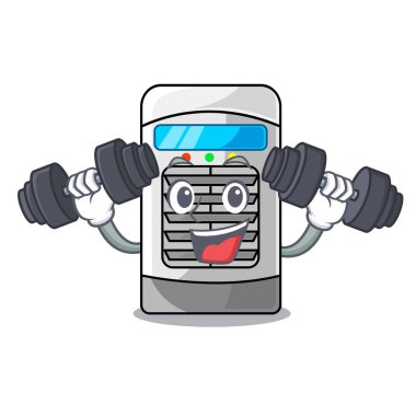 Fitness maskotu hava soğutucu duvara monte