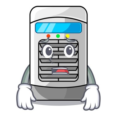 Korkulu hava soğutucu karikatür ile izole