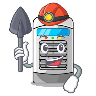 Miner hava soğutucu karikatür ile izole