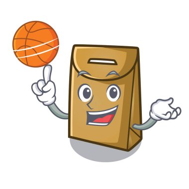 Masa başında bir kese kağıdıyla basketbol oynuyor.