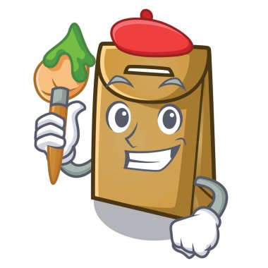 Tablo kayıt sanatçı karikatür kağıt çanta