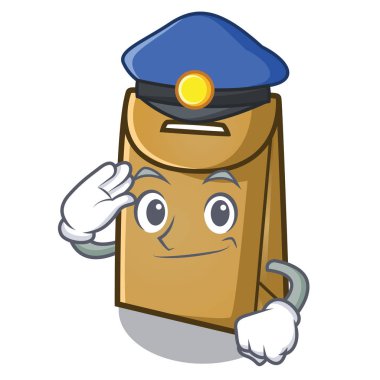 Masa kayıt polis karikatür kağıt torba