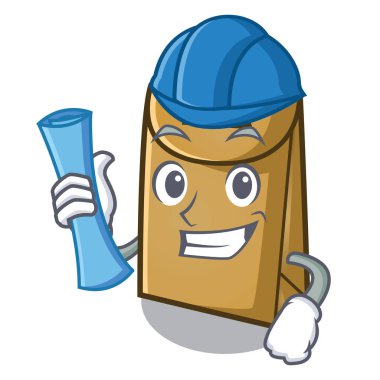 Mimar kağıt torba karakteri ile izole