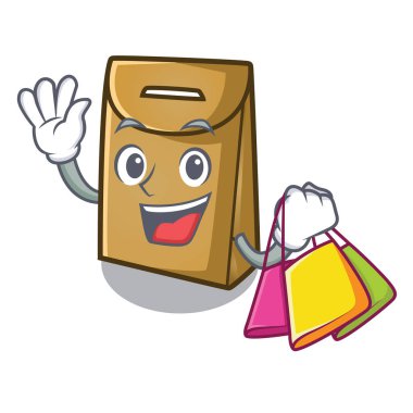 Karakter ile izole Alışveriş kağıt torba
