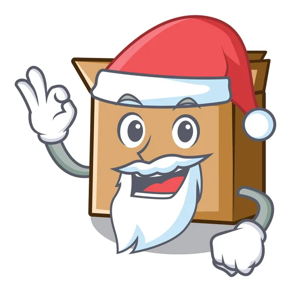 Santa cartoon karton geplaatst naast stoel — Stockvector