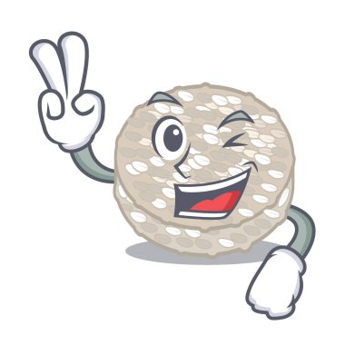 Karikatür şeklinde iki parmak pirinç kek