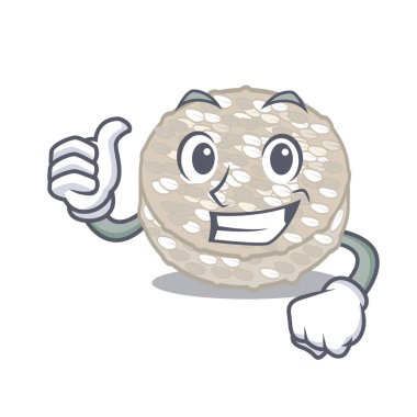 Karikatür şeklinde pirinç kek kadar Thumbs