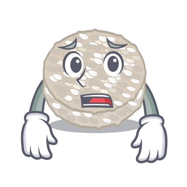 Korku pirinç kek karikatür tahtasında servis