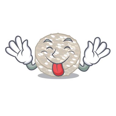 Dil dışarı pirinç kek maskot izole