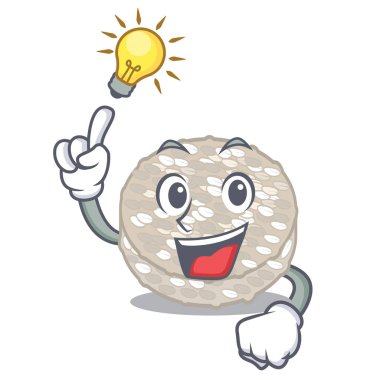 Maskot izole bir fikir pirinç kek var