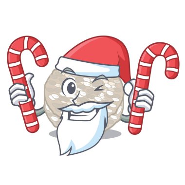 Noel Baba şeker pirinç kek ile maskot izole