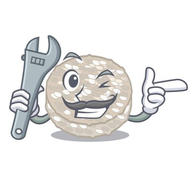 Mekanik pirinç kek maskot izole