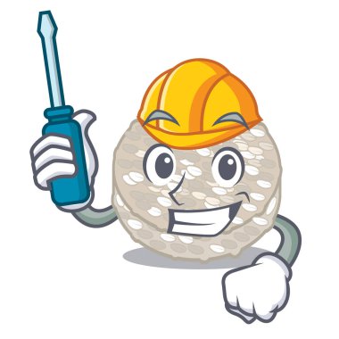 Otomotiv pirinç kek maskotu izole