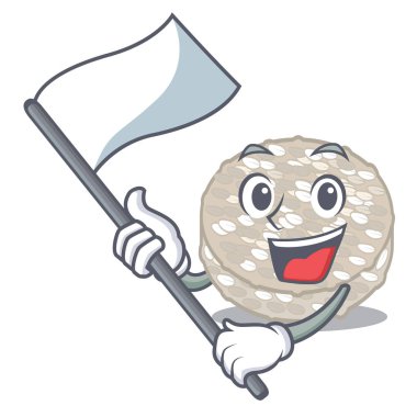 Bayraklı pirinç kekleri maskotun içinde