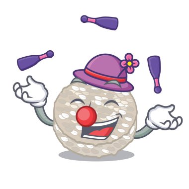 Maskot izole pirinç kek hokkabazlık