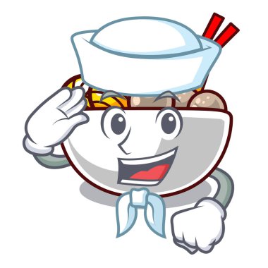 Karikatür plaka üzerinde kızarmış denizci köfte