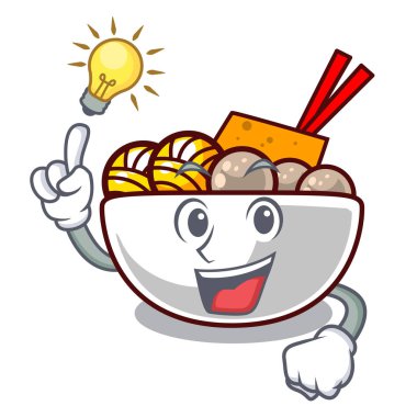 Bir fikir köfte karikatür kase servis edilir var