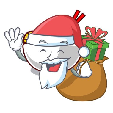 Noel Baba hediye köfte ile karikatür kase servis edilir