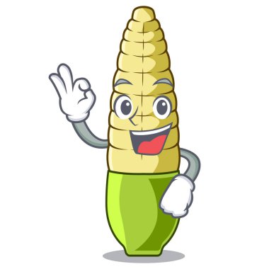 Tamam bebek mısır maskot ile izole