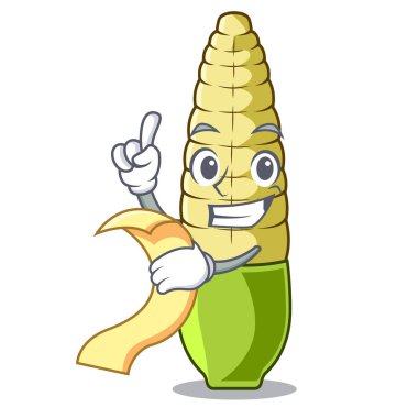 Mönü bebek mısır karikatürü buzdolabında