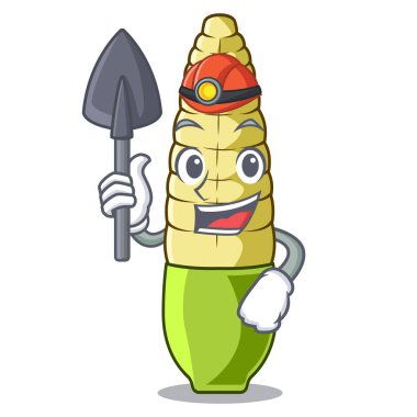 Buzdolabında Madenci bebek mısır karikatür