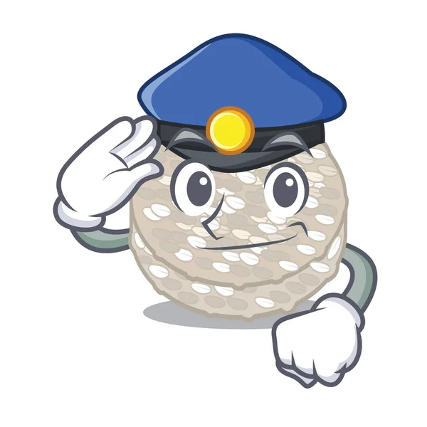 Полицейские рисовые пироги в банке персонажа — стоковый вектор