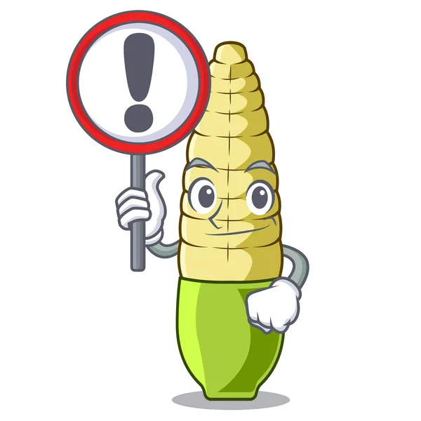 Con signo de maíz bebé en un cuenco de carácter — Archivo Imágenes Vectoriales