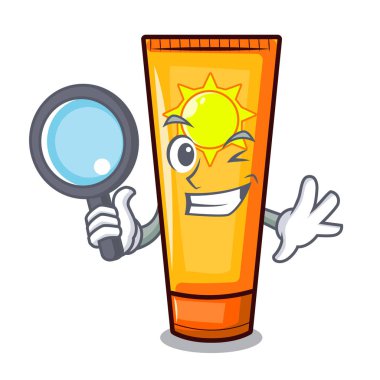 Dedektif güneş kremi karakter izole