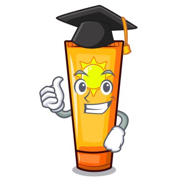 Mezuniyet güneş kremi karakter izole