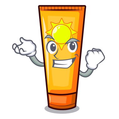 Başarılı güneş kremi karakter izole
