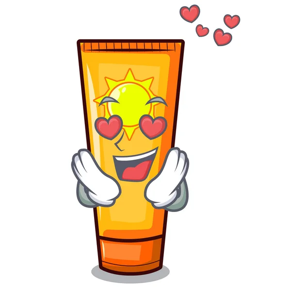 In liefde cartoon zon crème in zak make-up — Stockvector