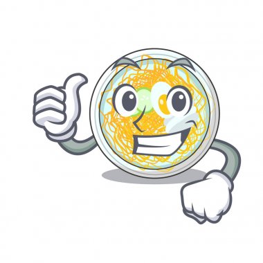 Thumbs up naengmyeon çizgi film kasesinde servis edilir