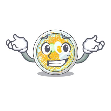 Sırıtan naengmyeon karikatür kase servis edilir