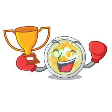 Bir şekil karikatür boks kazanan naengmyeon