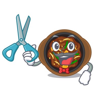 Berber bulgogi maskot plaka üzerinde servis edilir