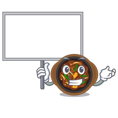 Getir kurulu bulgogi maskot plaka üzerinde servis edilir