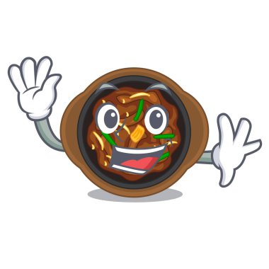 Bir kase karikatür bulgogi sallayarak