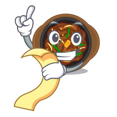 Çizgi film şeklinde menü bulgogisiyle.