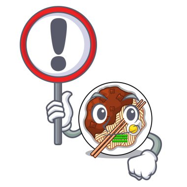 Jajangmyeon karikatürle izole edilmiş.