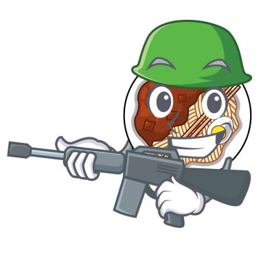 Ordu jajangmyeon bir karikatür ile izole